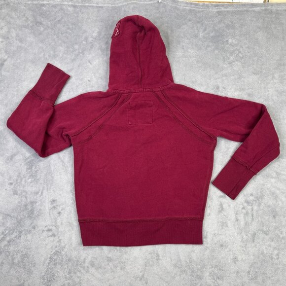 American Eagle Hoodie Womens Medium M Maroon Red Pullover Hooded Sweatshirt Y2K - Picture 3 of 12